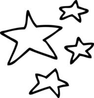 line drawing cartoon stars vector