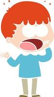 flat color style cartoon shocked man gasping vector