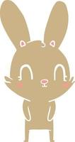 cute flat color style cartoon rabbit vector