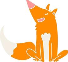 flat color style cartoon fox vector
