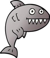 cartoon doodle deadly shark vector