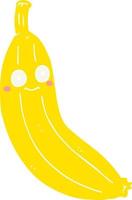 plátano de dibujos animados de estilo de color plano vector