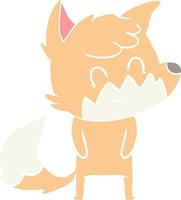 flat color style cartoon friendly fox vector