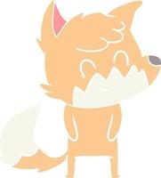 flat color style cartoon friendly fox vector