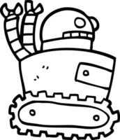 line drawing cartoon robot vector