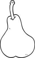 line drawing cartoon of a pear vector