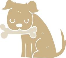 flat color style cartoon dog vector