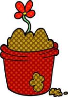 cartoon doodle flower pot vector