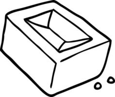 line drawing cartoon of a red brick vector