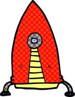 cartoon doodle space rocket vector