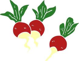 cartoon doodle healthy radish vector
