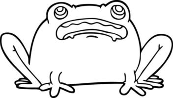 line drawing cartoon frog vector