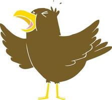 flat color style cartoon bird squawking vector