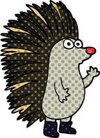 cartoon doodle spiky hedgehog vector