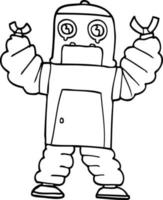 line drawing cartoon robot vector