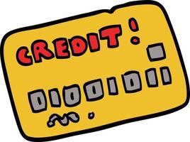 cartoon doodle credit card vector