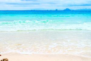 Blue sea and cloud cover after rain on the beach .Koh Phai beach, Krabi, Thailand. photo