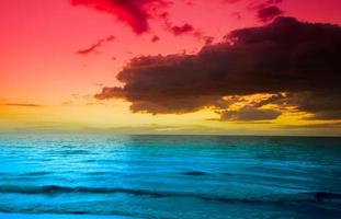 Beautiful cloudscape over the sea,sunset on the tropical beach photo