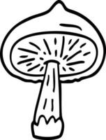 line drawing cartoon mushroom vector