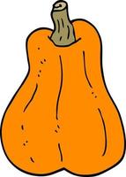 cartoon doodle butternut squash vector