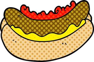 cartoon doodle of a hotdog vector