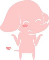 cute flat color style cartoon elephant vector