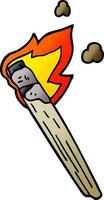 cartoon doodle burning torch brand vector