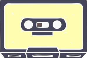 flat color style cartoon old cassette tape vector