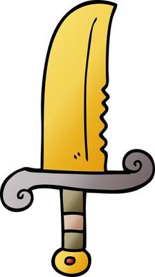 cartoon doodle jeweled sword