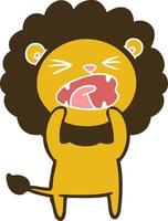 flat color style cartoon lion vector