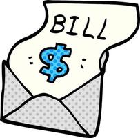 cartoon doodle debt bill vector