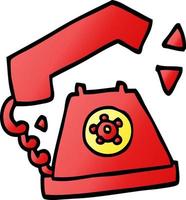 cartoon doodle retro telephone vector