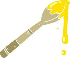 flat color style cartoon spoonful of honey vector