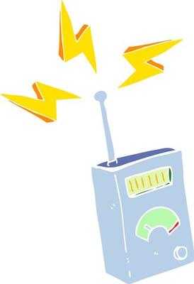 flat color illustration of a cartoon scientific device