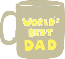 taza del mejor papá del mundo vector