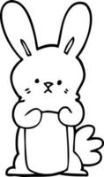 line drawing cartoon bunny rabbit vector