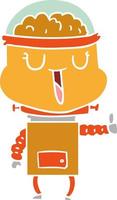 happy flat color style cartoon robot vector