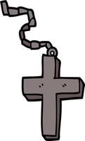 cartoon doodle metal cross vector