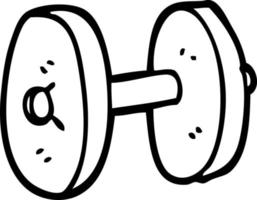 line drawing cartoon gym weights vector