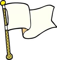 cartoon doodle white flag waving vector