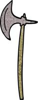 cartoon doodle medieval axe vector