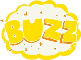 flat color illustration of a cartoon buzz symbol vector