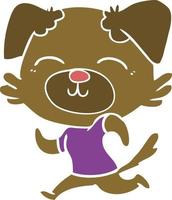 flat color style cartoon dog vector