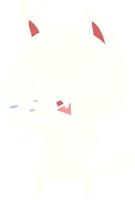 flat color style cartoon cat hissing vector