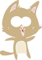 funny flat color style cartoon cat vector