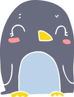 flat color style cartoon penguin vector