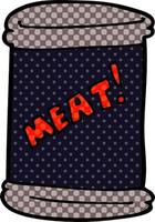 cartoon doodle can of meat vector