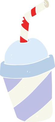 flat color illustration of a cartoon soda drink cup
