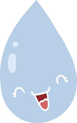 flat color style cartoon raindrop