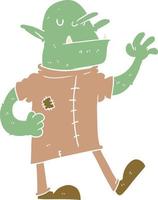 flat color style cartoon goblin vector